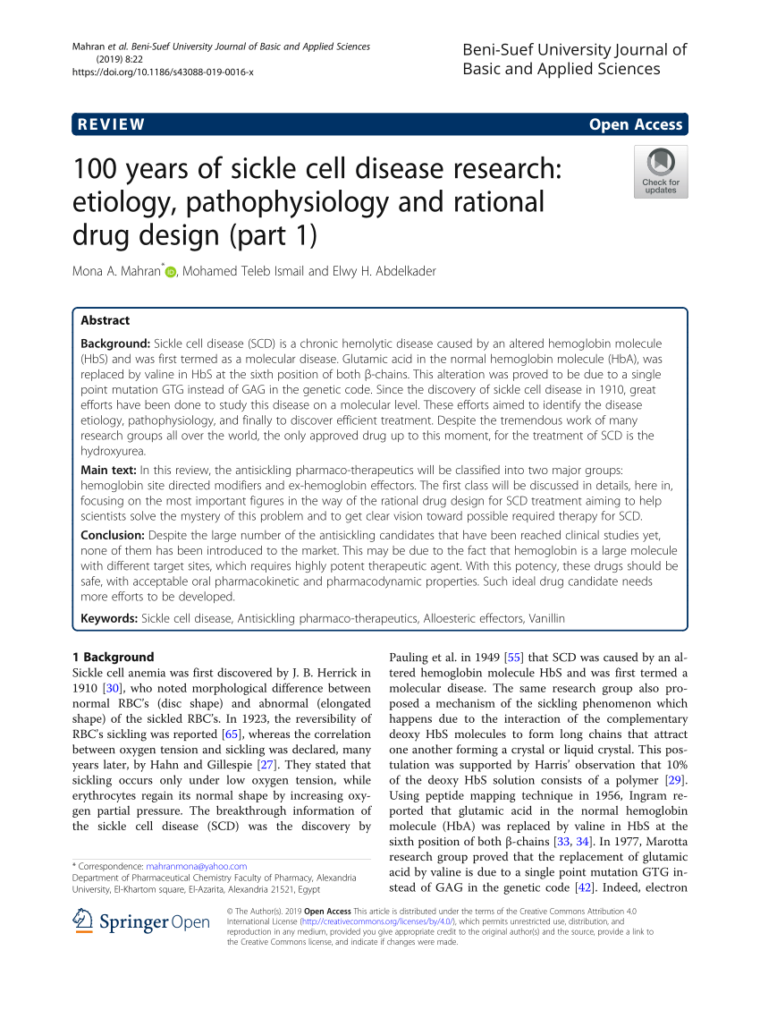 sickle cell disease research paper
