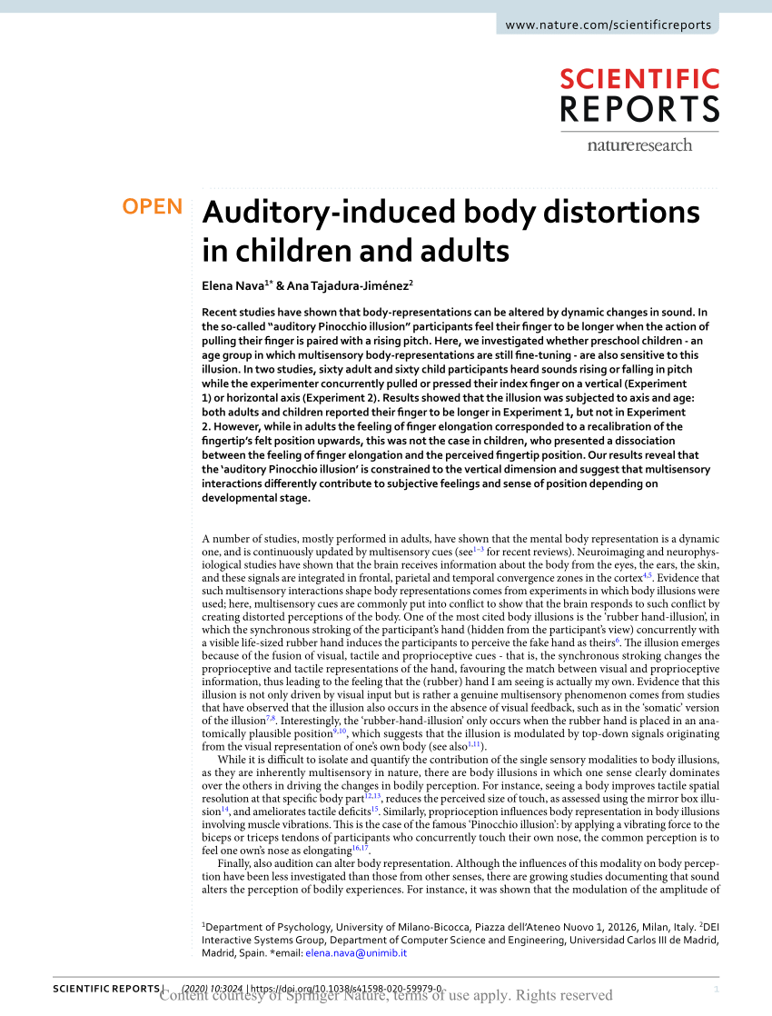 PDF) Auditory-induced body distortions in children and adults
