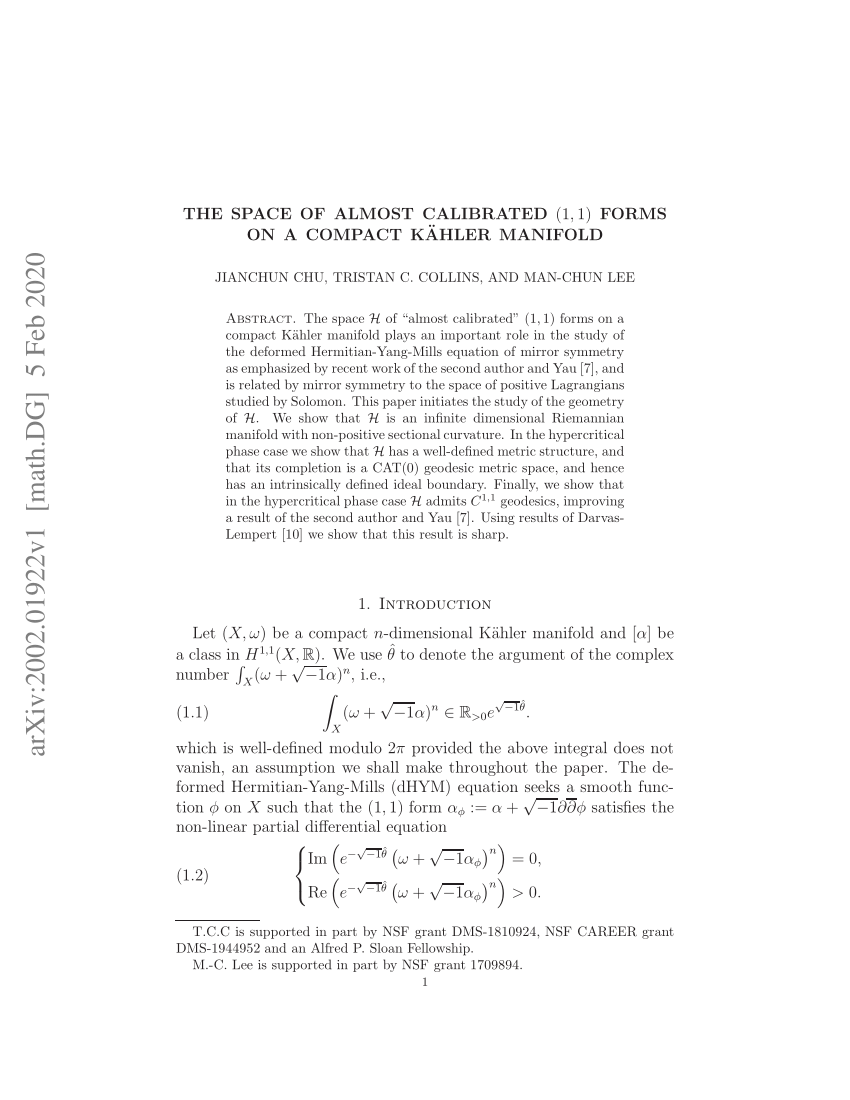  PDF The Space Of Almost Calibrated 1 1 Forms On A Compact K 