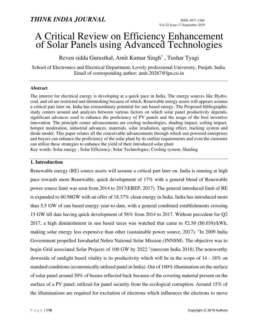 latest research paper on solar energy