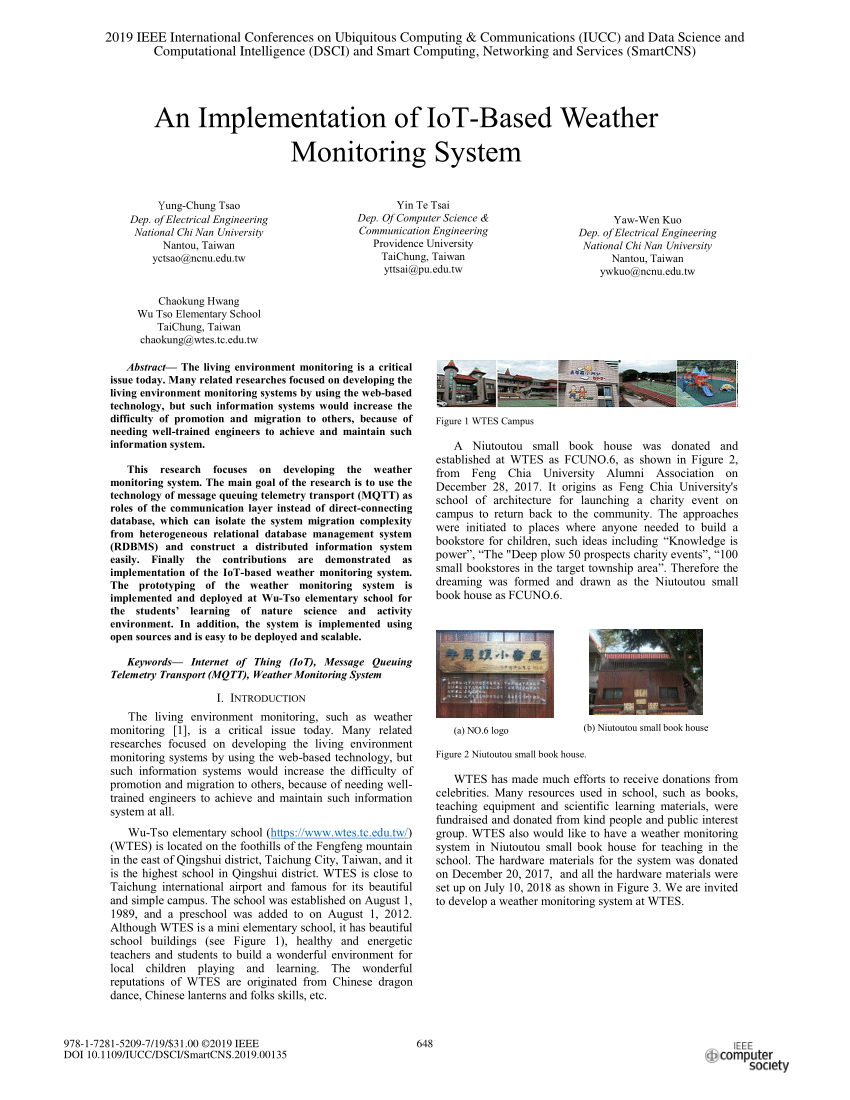 (PDF) An Implementation of IoT-Based Weather Monitoring System