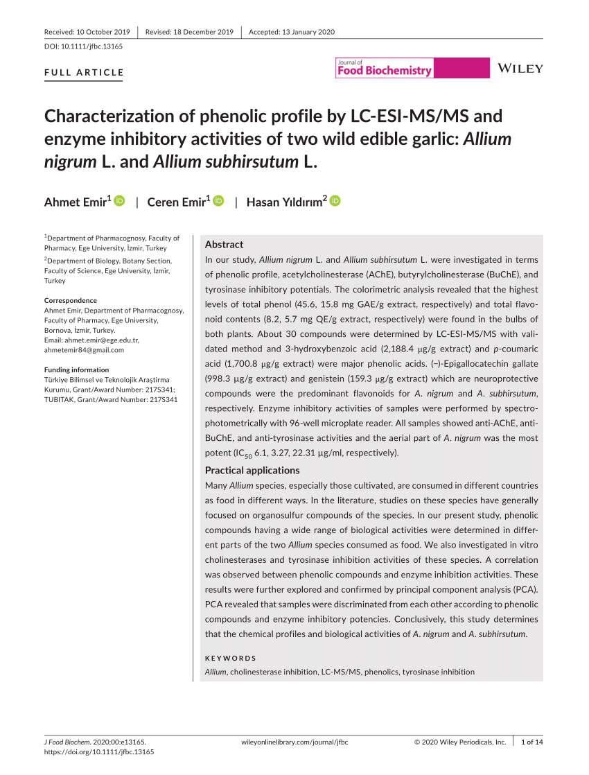 Pdf Characterization Of Phenolic Profile By Lc Esi Ms Ms And