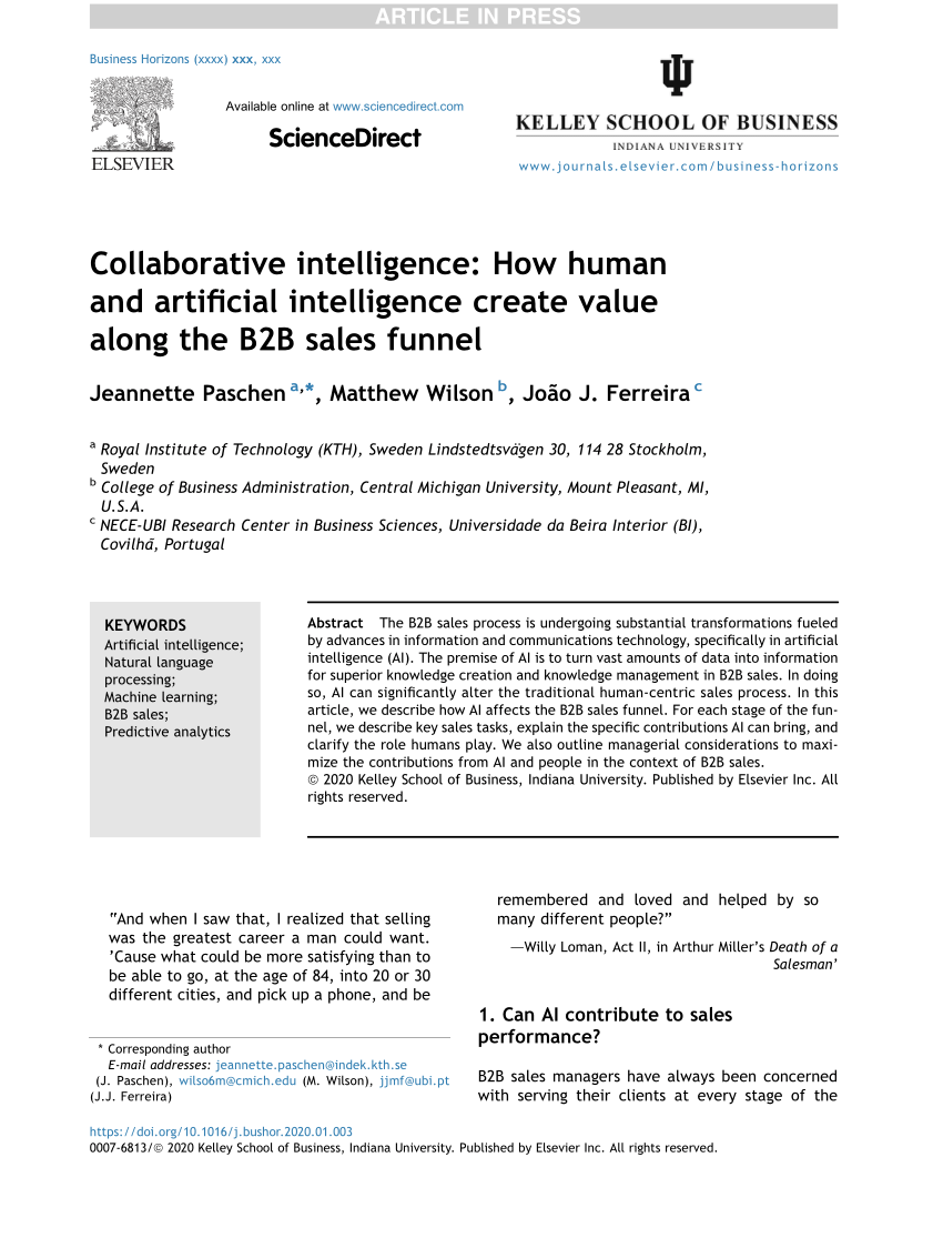 PDF) Collaborative intelligence: How human and artificial ...