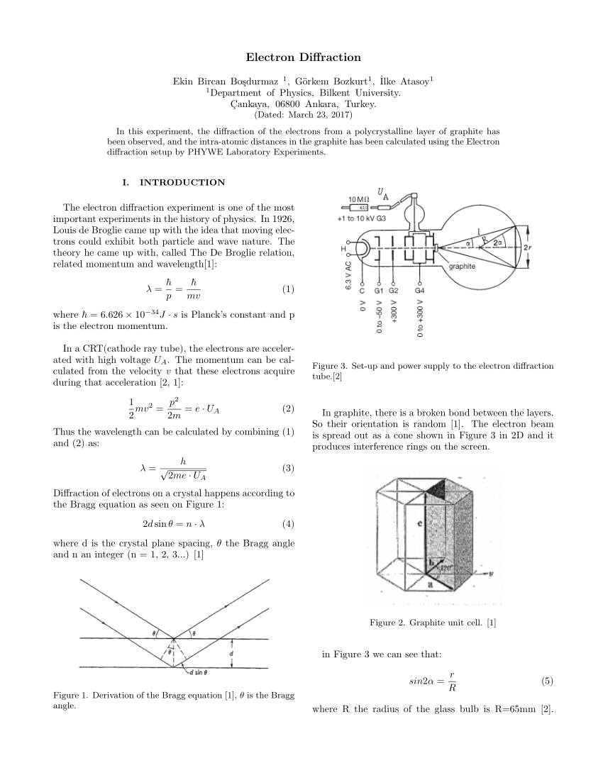 electron diffraction experiment pdf