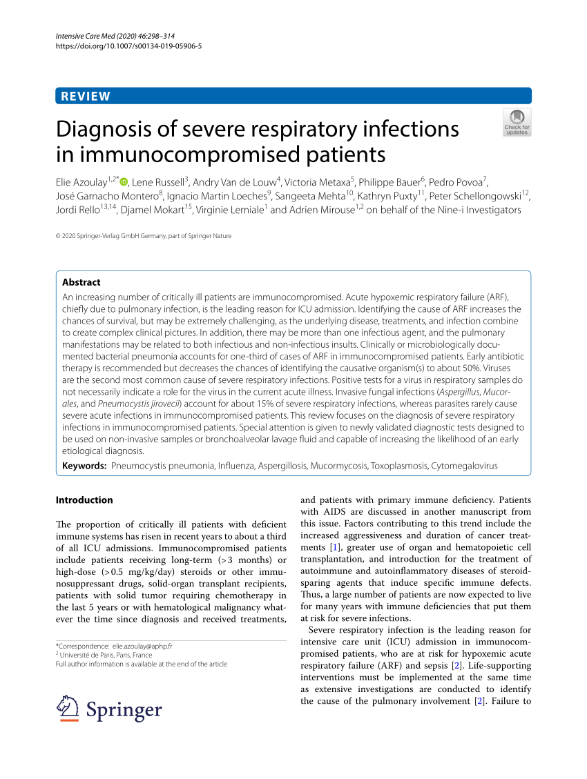 (PDF) Diagnosis of severe respiratory infections in ...