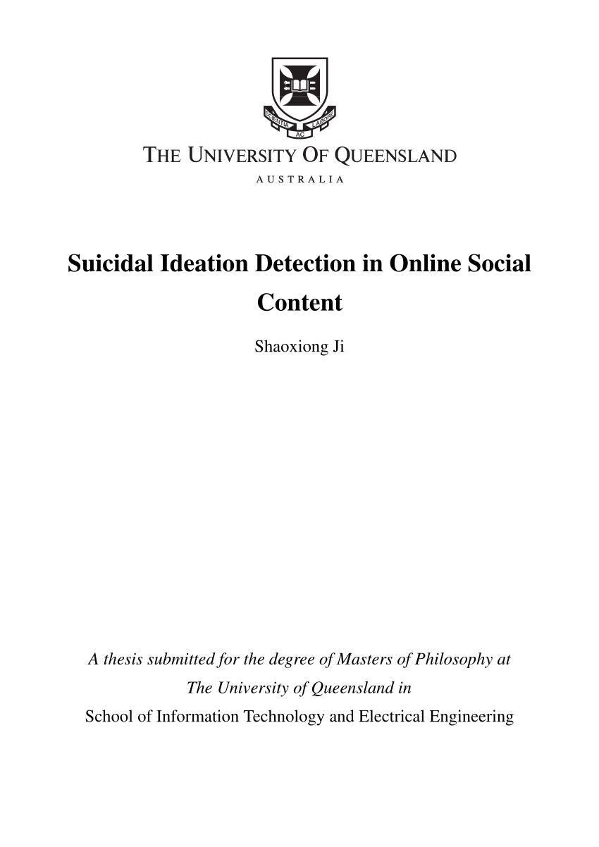 PDF) Suicidal Ideation Detection in Online Social Content