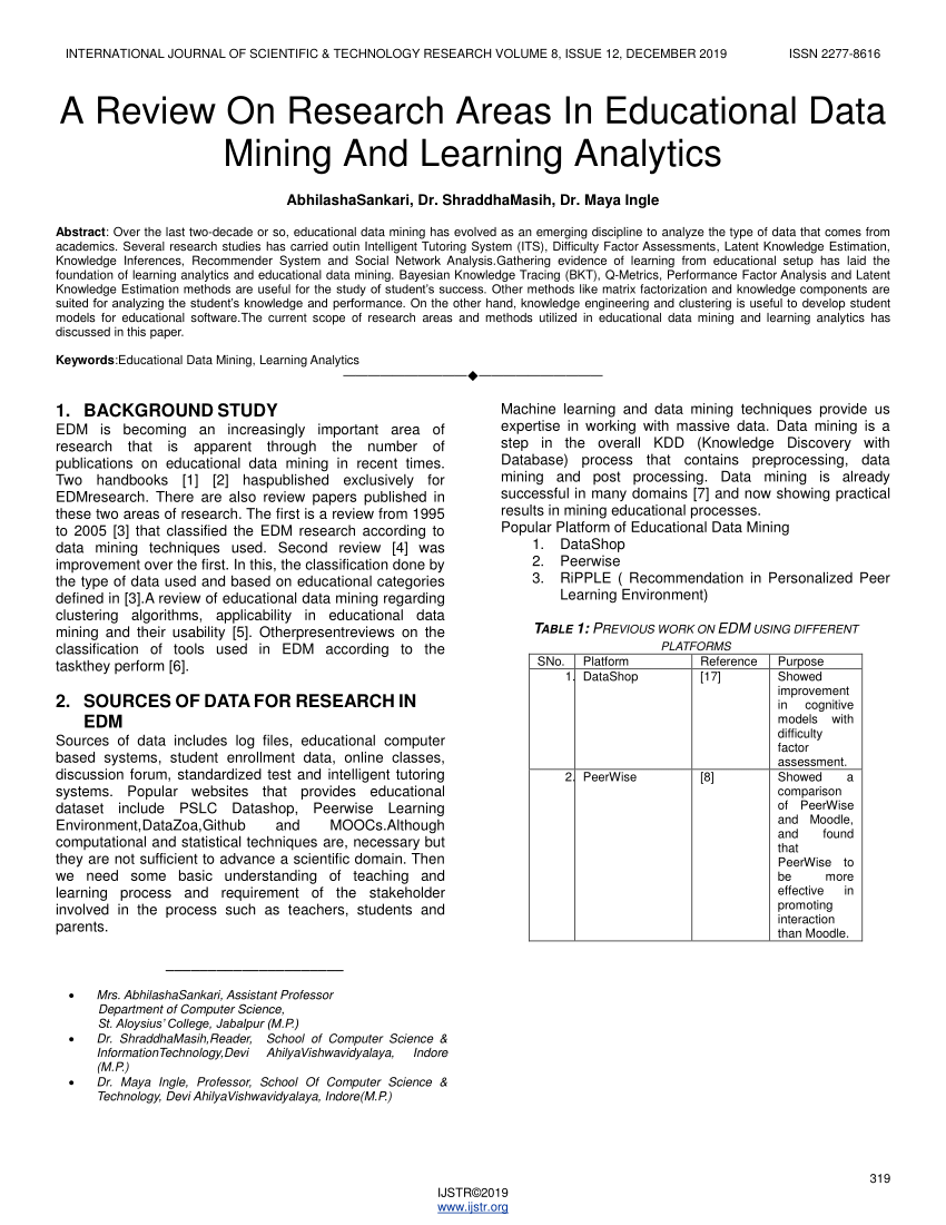 latest research paper in data mining