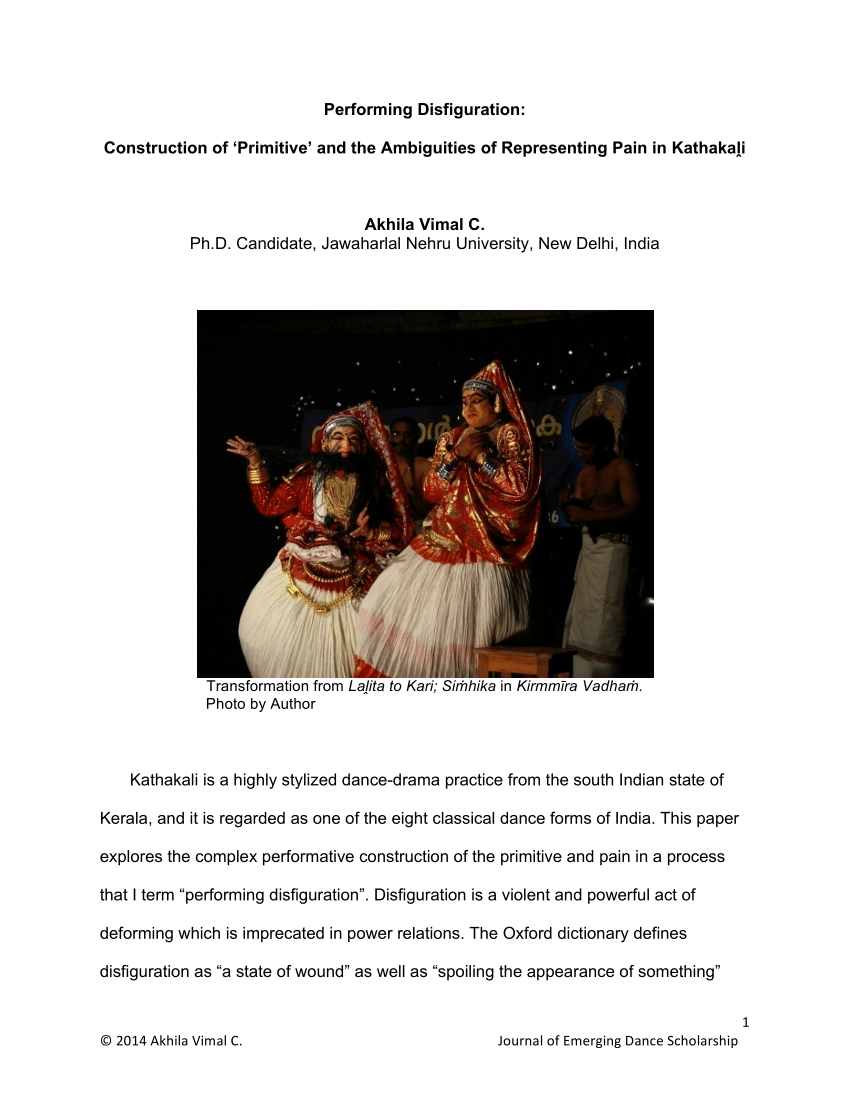 research paper on kathakali