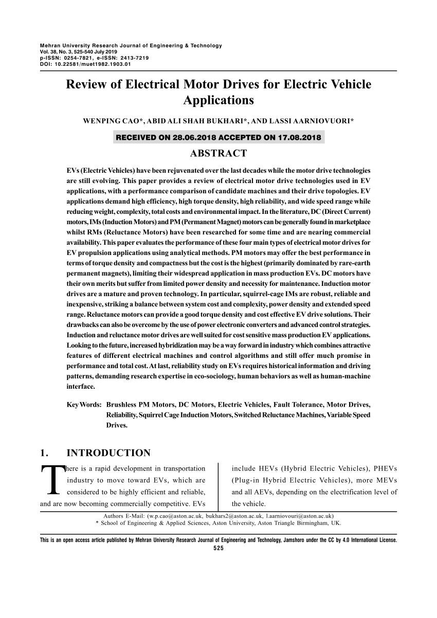 electrical motors research paper