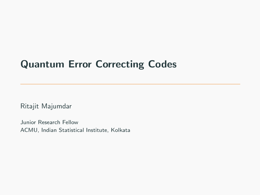 quantum error correction comprementary