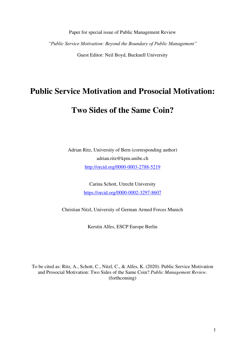 public service motivation thesis