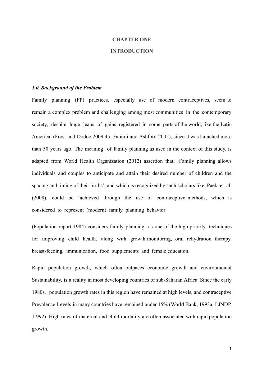 thesis about family planning