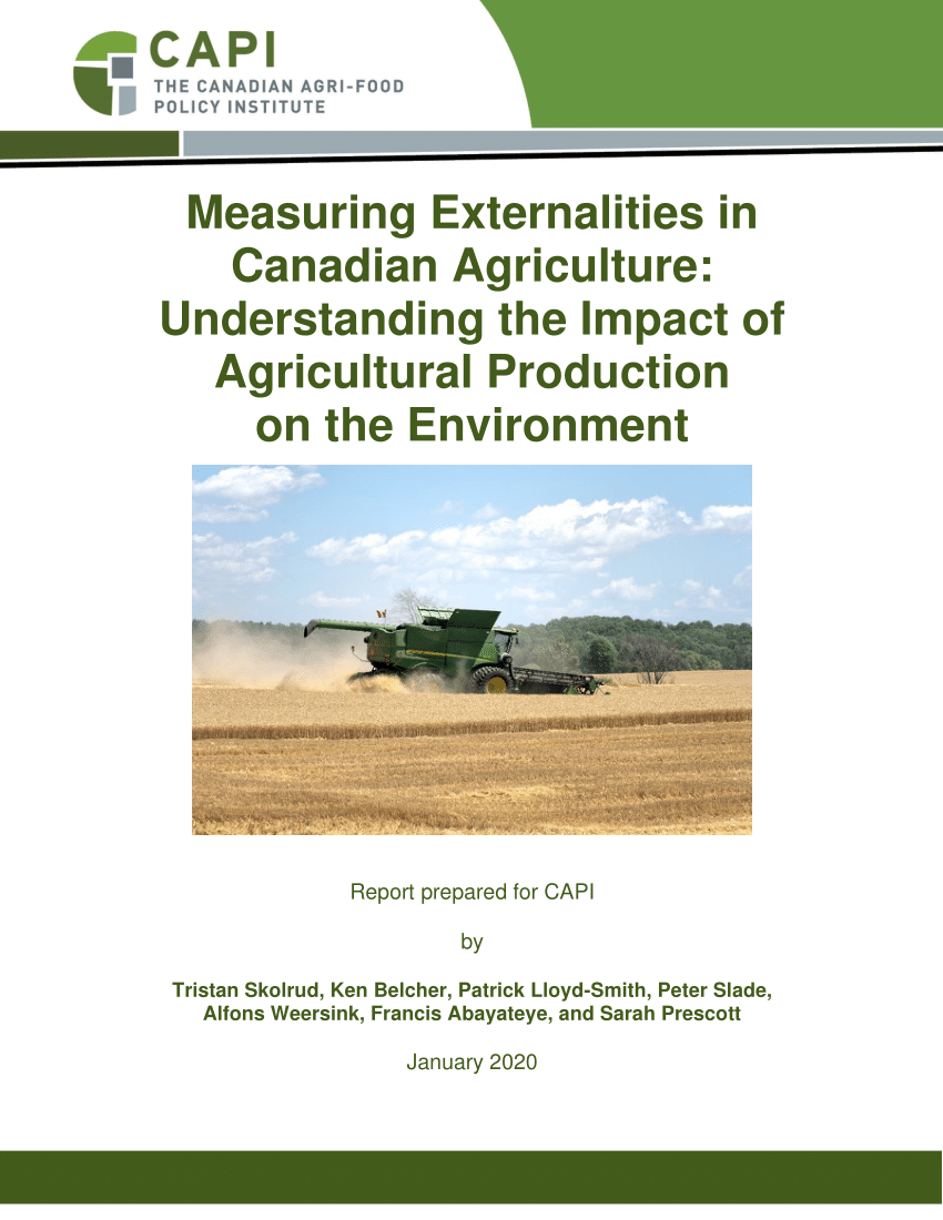 PDF) Measuring Externalities in Canadian Agriculture 