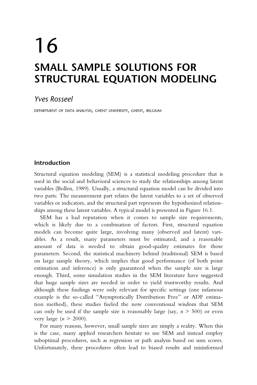 How to determine the appropriate sample size for structural equation  modeling - Statistics Solutions