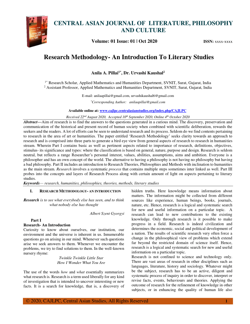 literary research methodology pdf