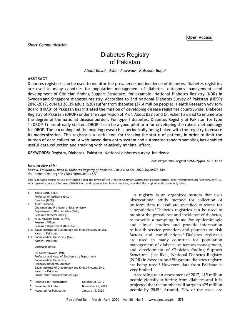 research on diabetes in pakistan