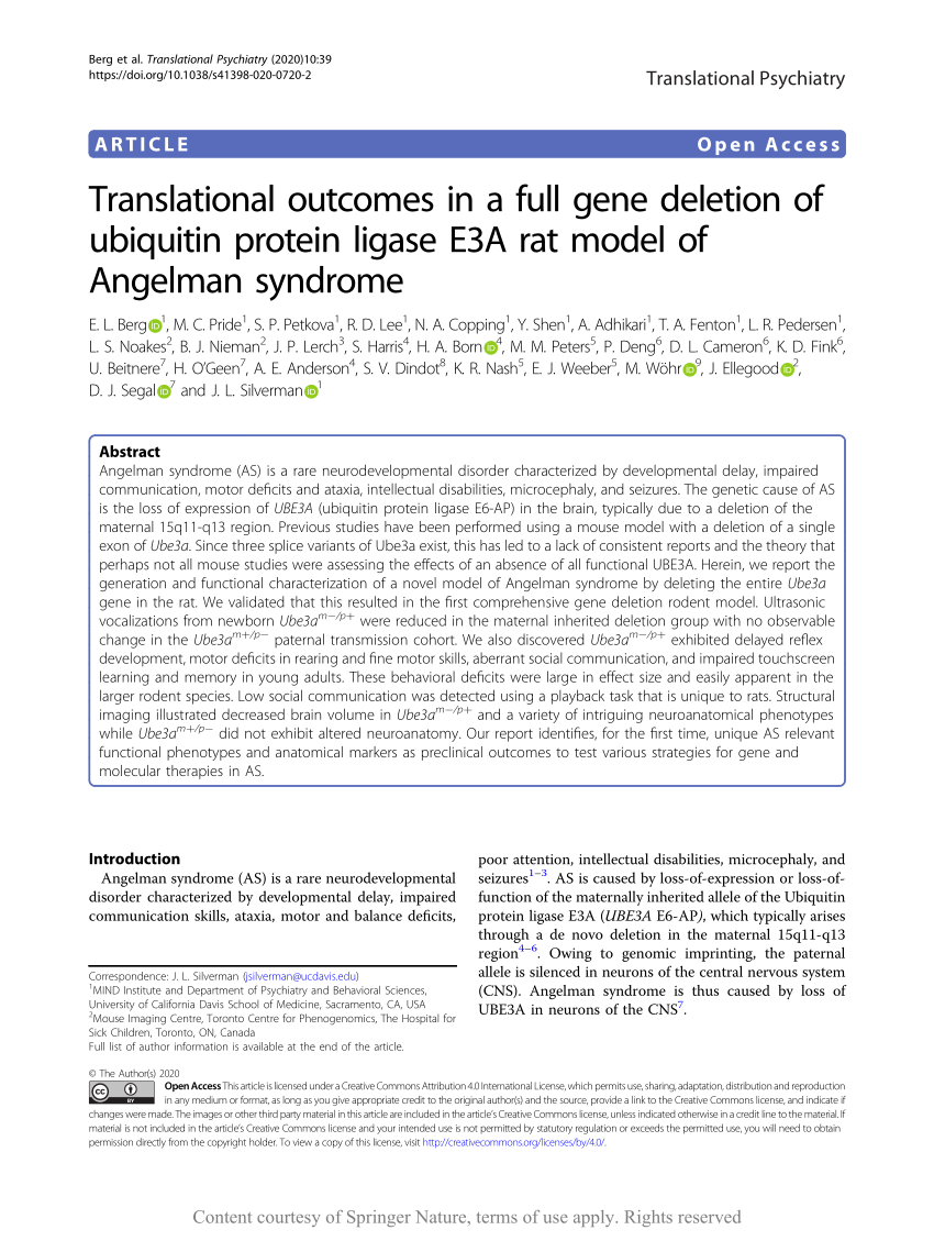 PDF) Translational outcomes in a full gene deletion of ubiquitin ...