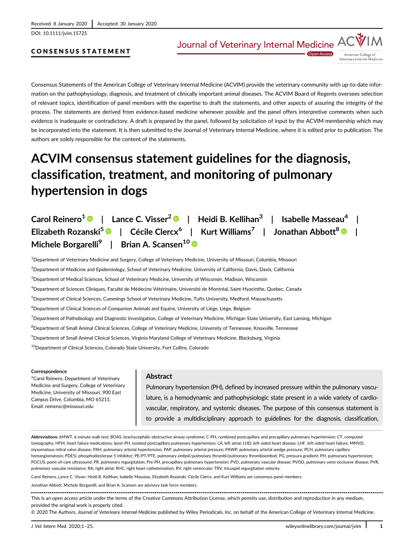(PDF) ACVIM consensus statement guidelines for the diagnosis