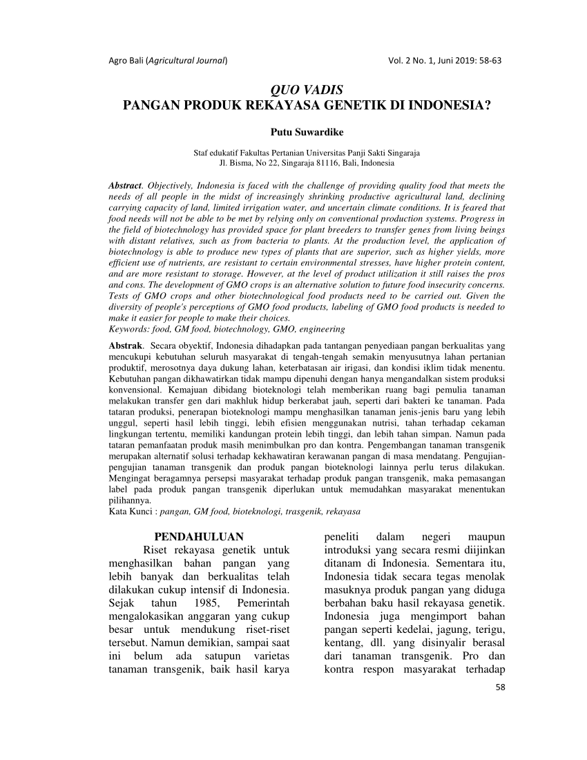 Jurnal Rekayasa Genetika Pada Tanaman - Agro Blog