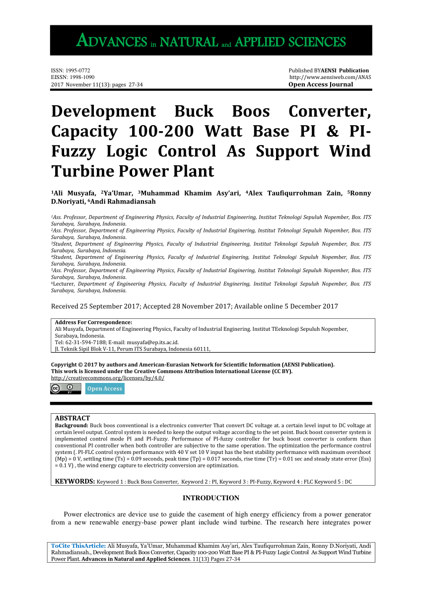 PDF) Development Buck-Boost Converter, Capacity 100-200 Watt Base