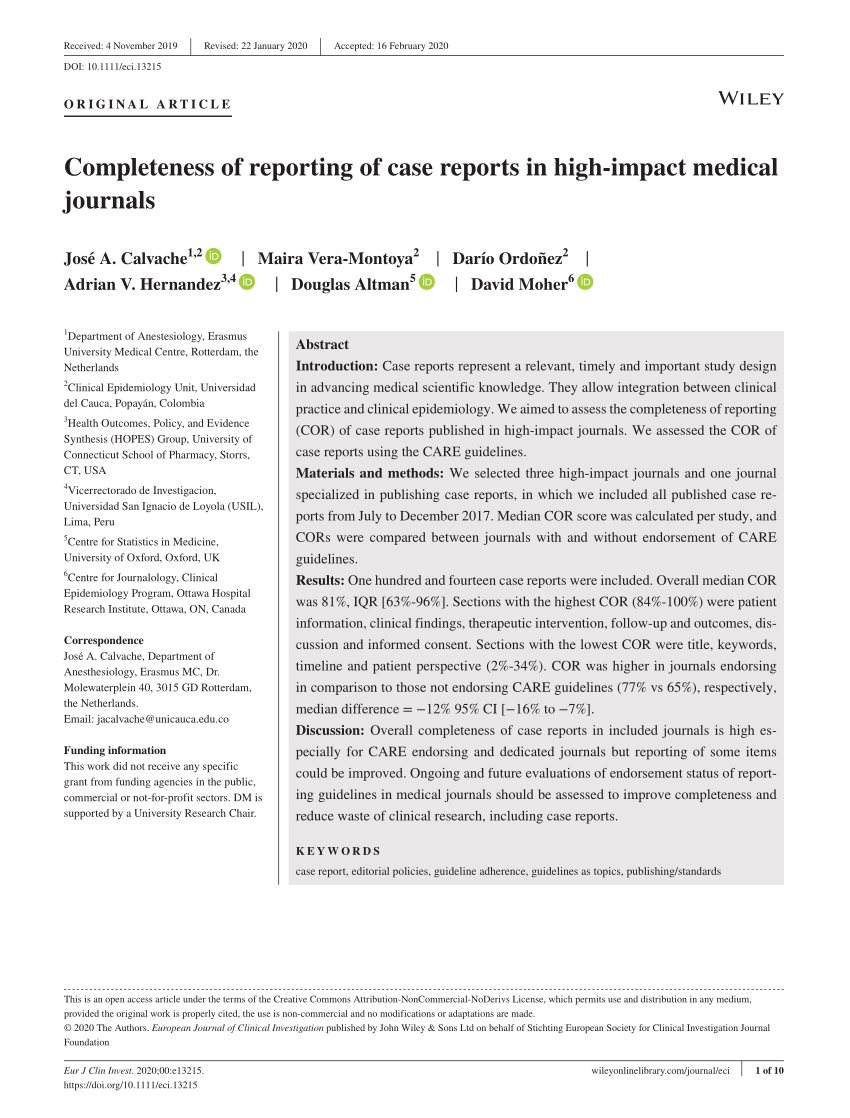case reports in orthopedic research impact factor