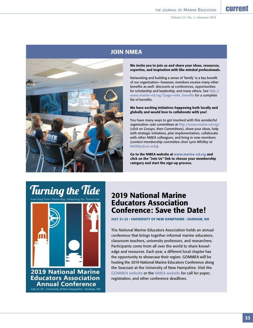 (PDF) 2019 National Marine Educators Association Conference Save the Date!
