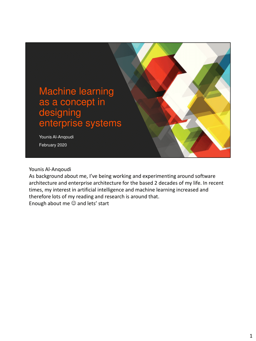 (PDF) Machine learning as a concept in designing and ...