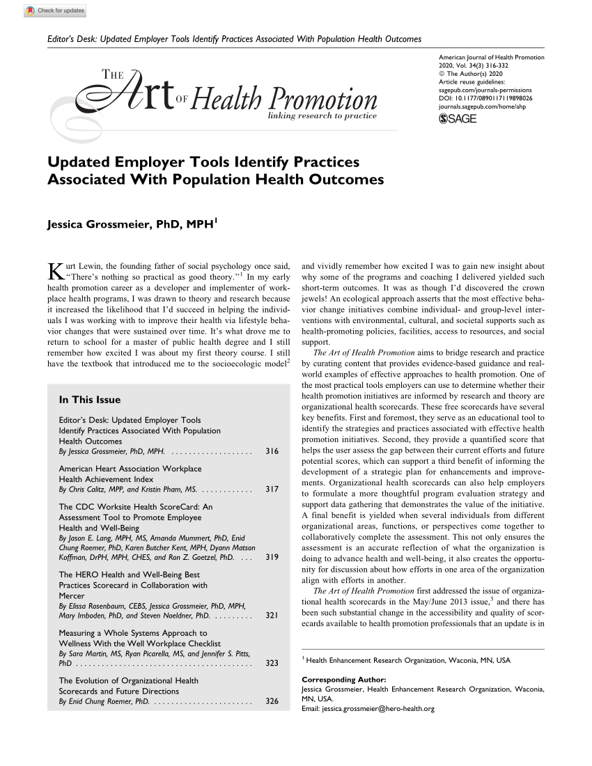 research article on health promotion