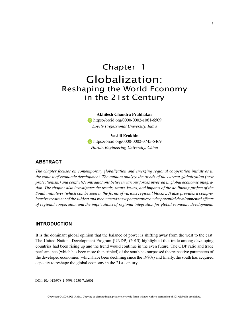 (PDF) Globalization: Reshaping the World Economy in the 21st Century