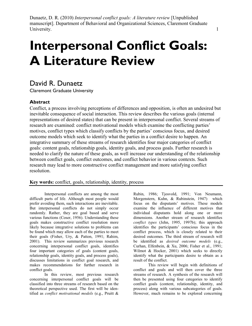 interpersonal conflict conclusion essay