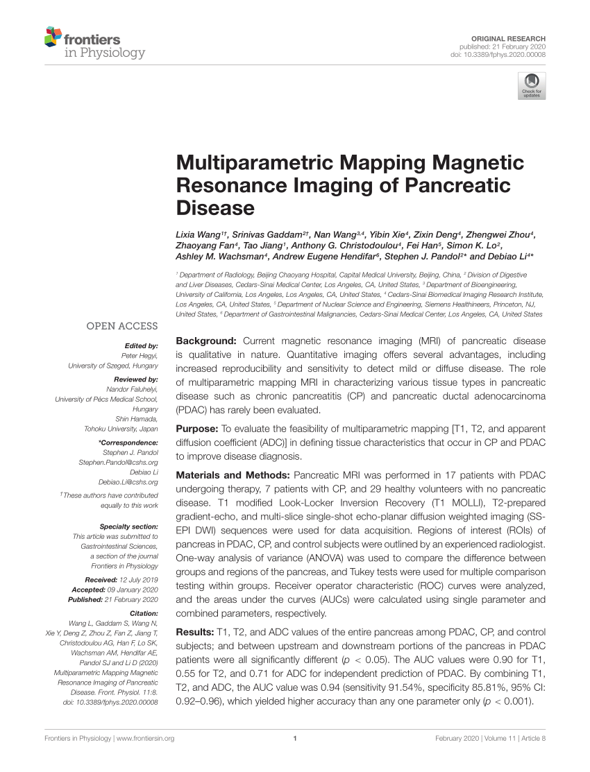 Frontiers  Multiparametric magnetic resonance imaging-derived