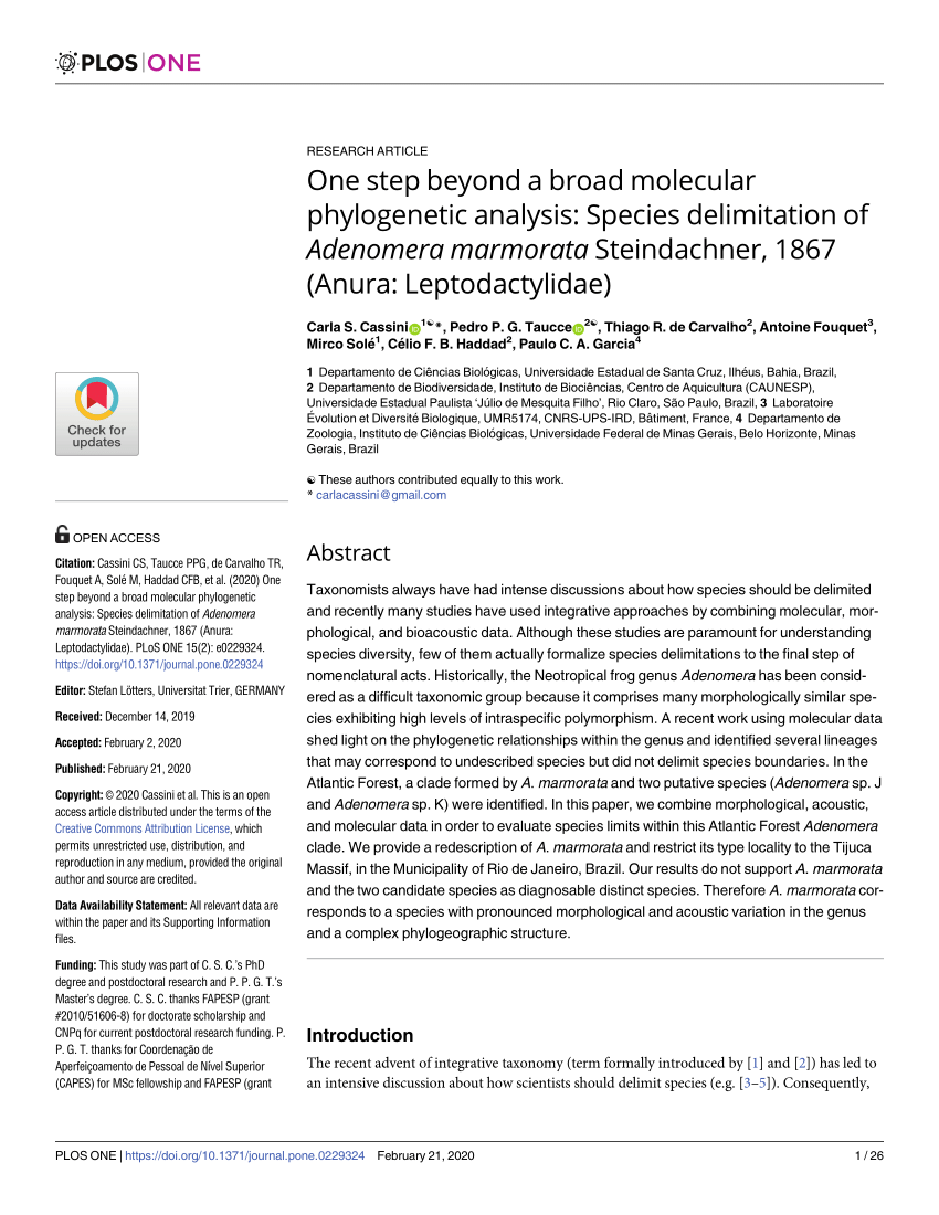 Pdf One Step Beyond A Broad Molecular Phylogenetic Analysis Species Delimitation Of Adenomera Marmorata Steindachner 1867 Anura Leptodactylidae