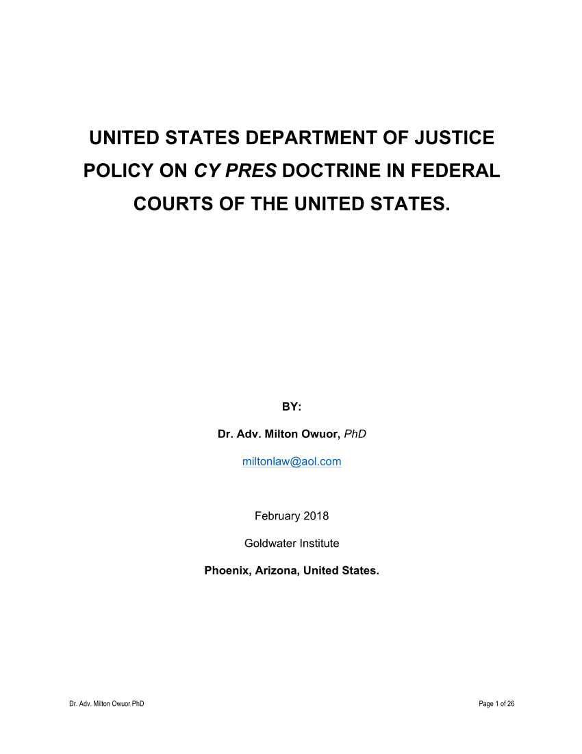 pdf-united-states-department-of-justice-policy-on-cy-pres-doctrine-in
