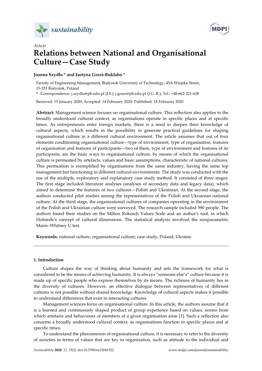 organisational culture case study pdf