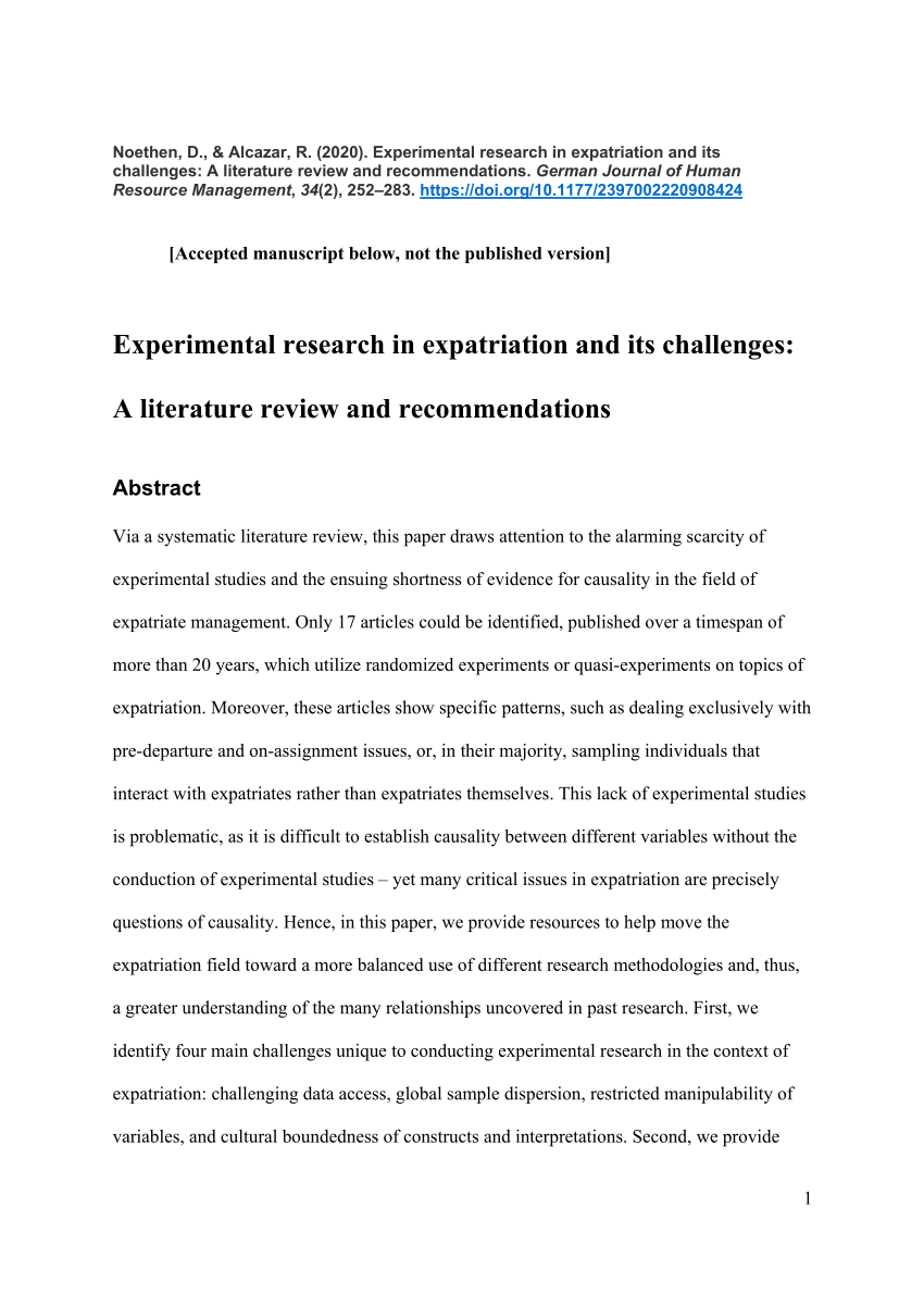thesis about experimental research