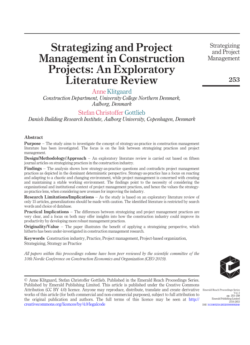 literature review on construction project management