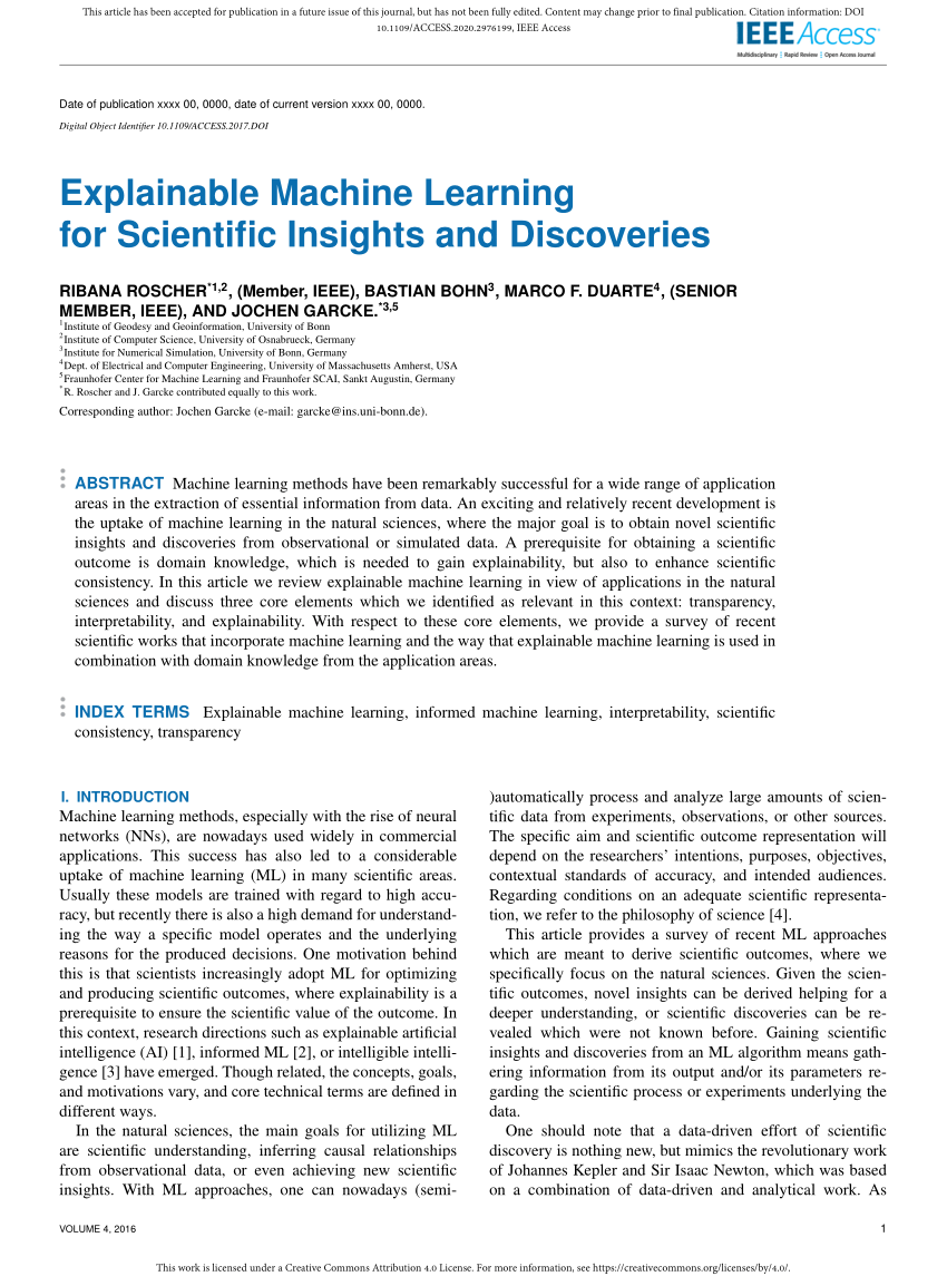 PDF) Explainable Machine Learning for Scientific Insights and ...