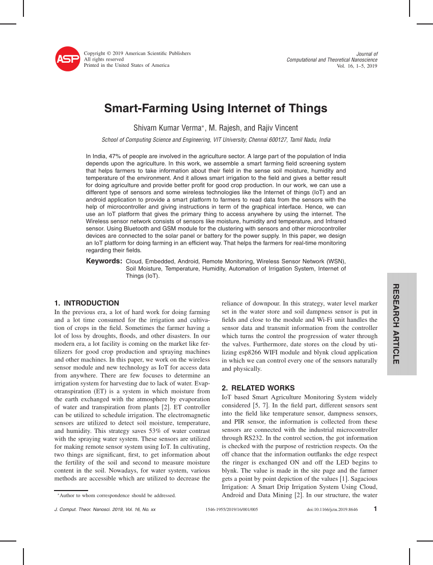 research paper on smart farming