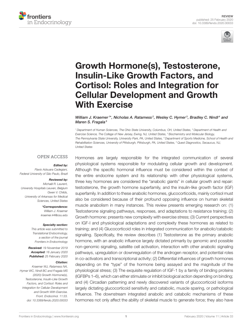 PDF) Growth Hormone(s), Testosterone, Insulin-Like Growth Factors 