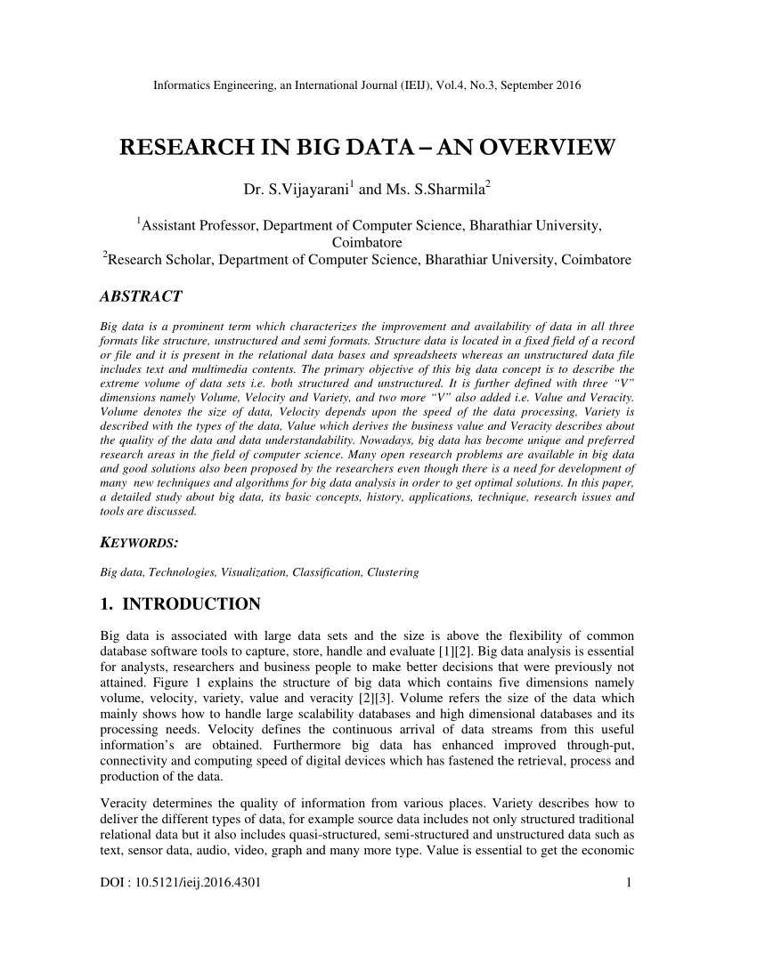 research papers big data