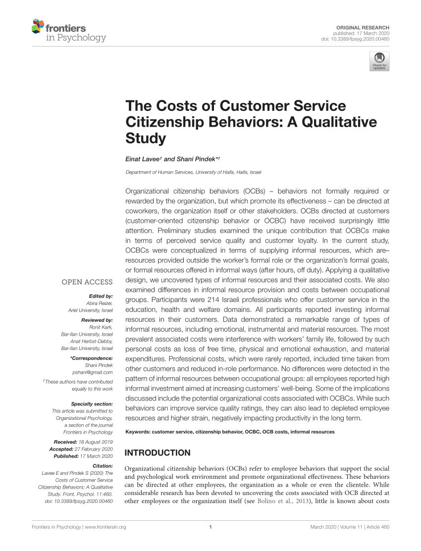 A Qualitative Study of Service on Customer