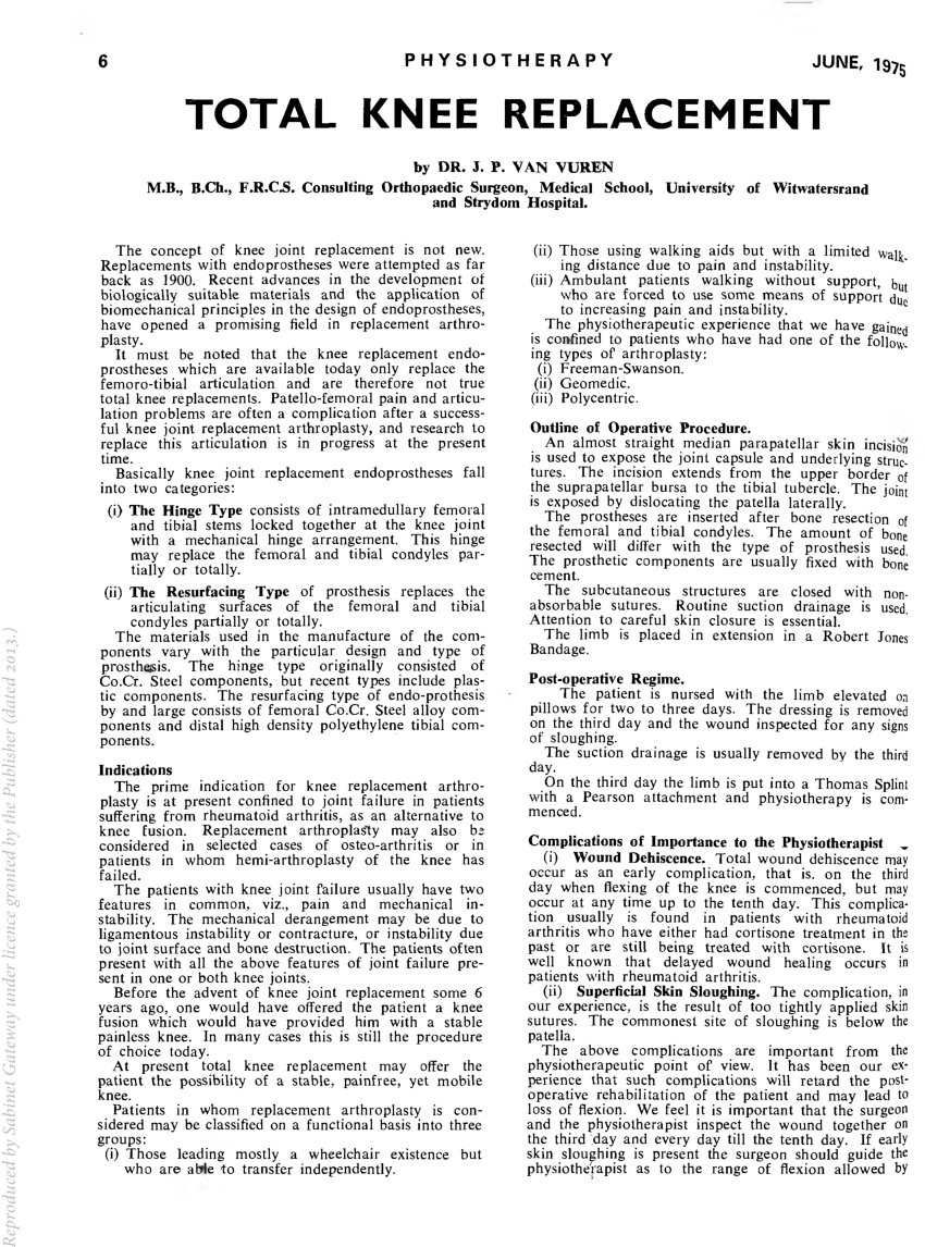 (PDF) Total knee replacement