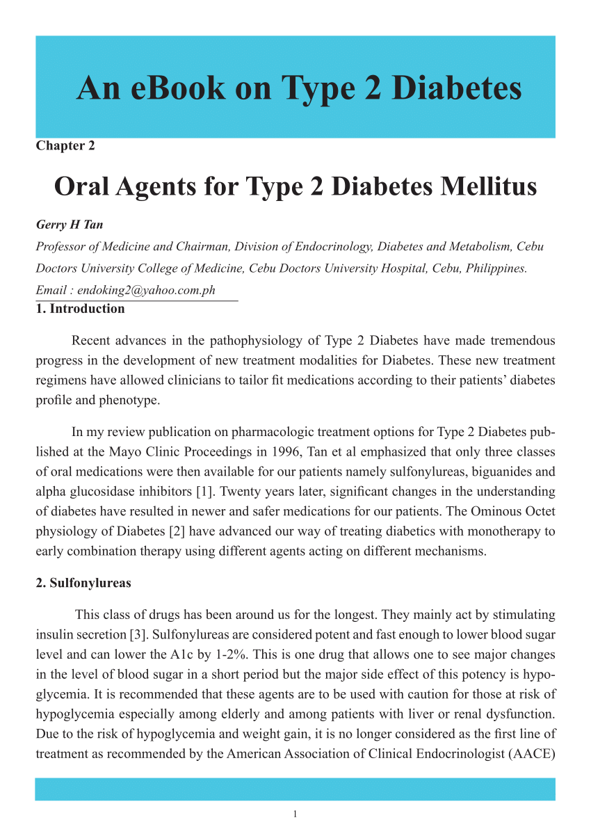 (PDF) Oral Agents for Type 2 Diabetes Mellitus An eBook on Type 2 Diabetes