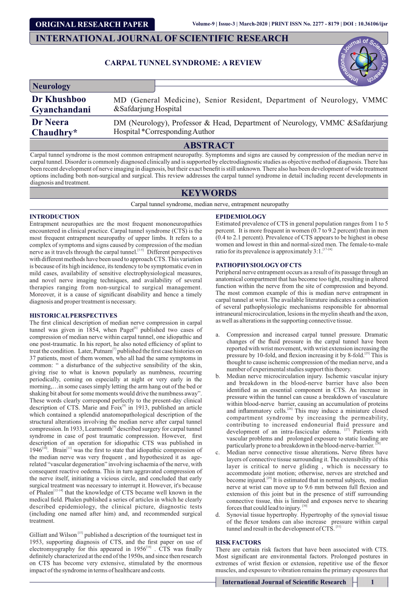 Carpal tunnel syndrome: identification and management - The Pharmaceutical  Journal