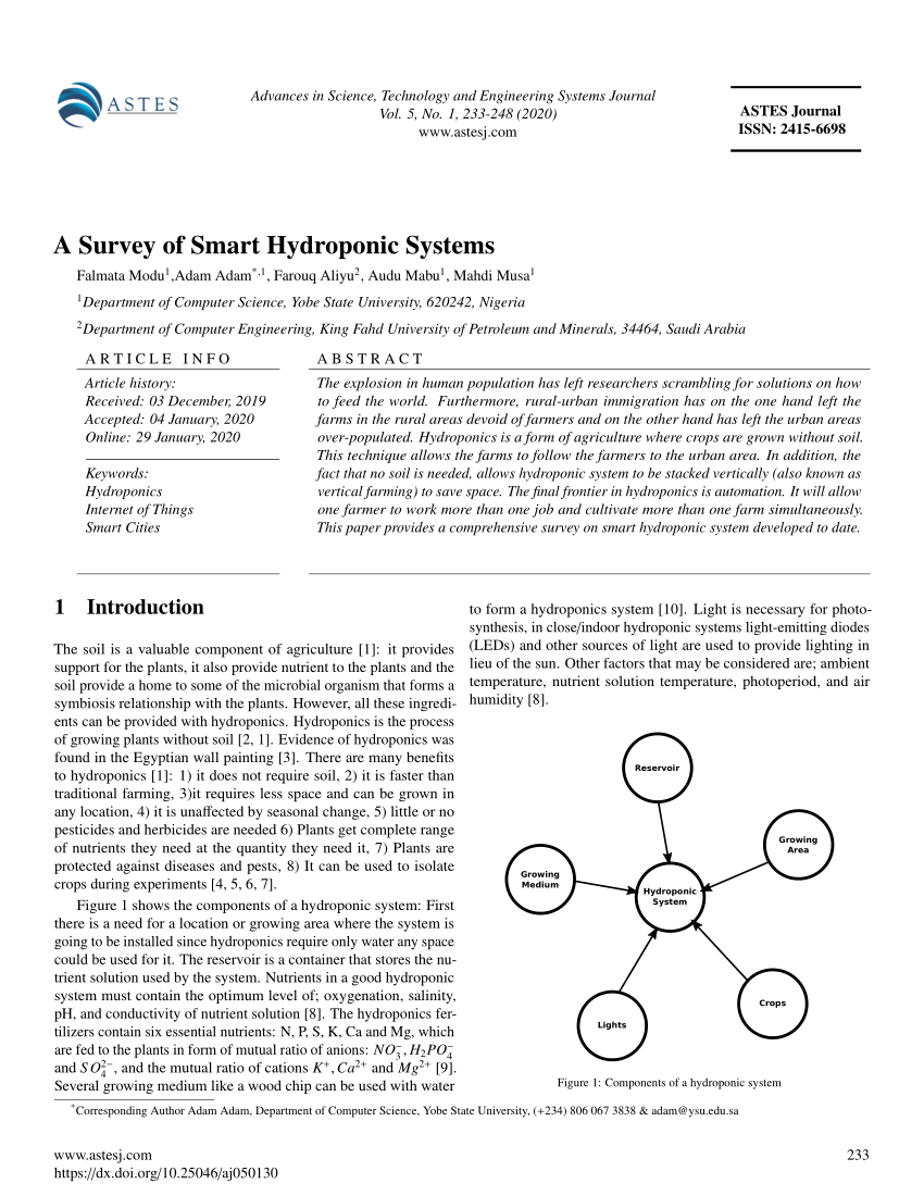 hydroponics research paper topics