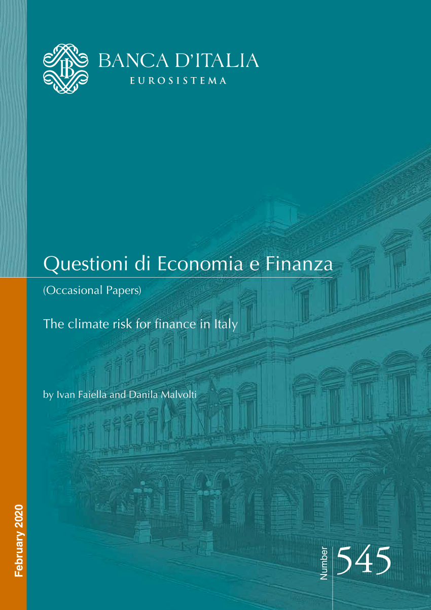 Pdf The Climate Risk For Finance In Italy