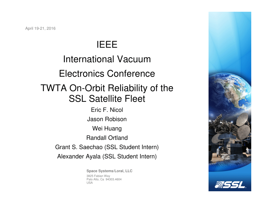 (PDF) IEEE International Vacuum Electronics Conference TWTA OnOrbit