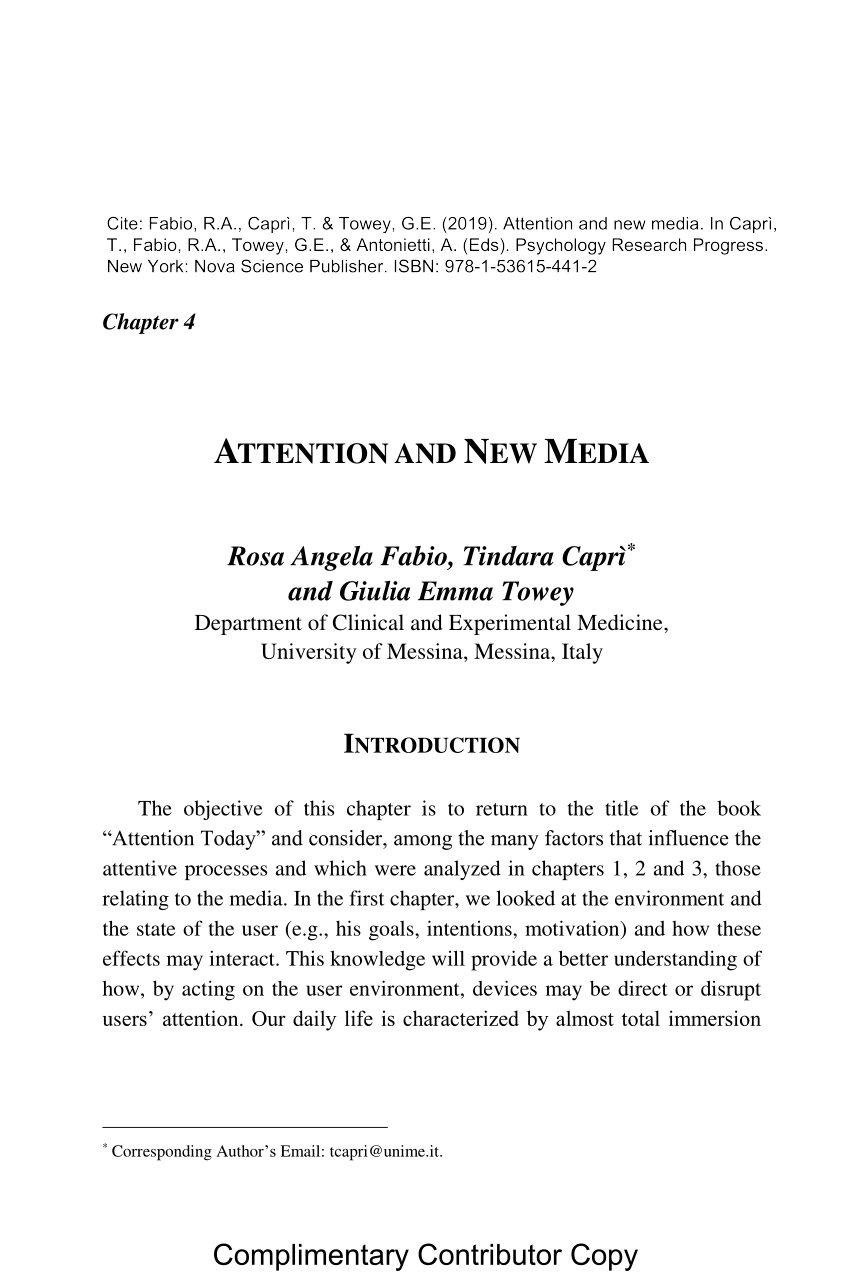Pdf Attention And New Media