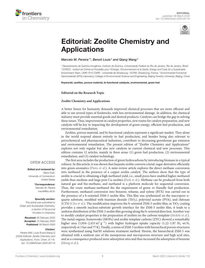 research papers on zeolite