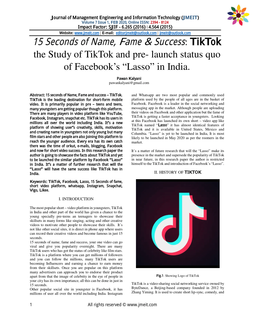tiktok introduction research paper